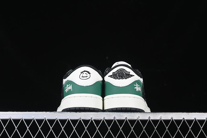 Travis Scott Fragment Design Nike Air Jordan 1 Low OG SP White Black Green Sneakers