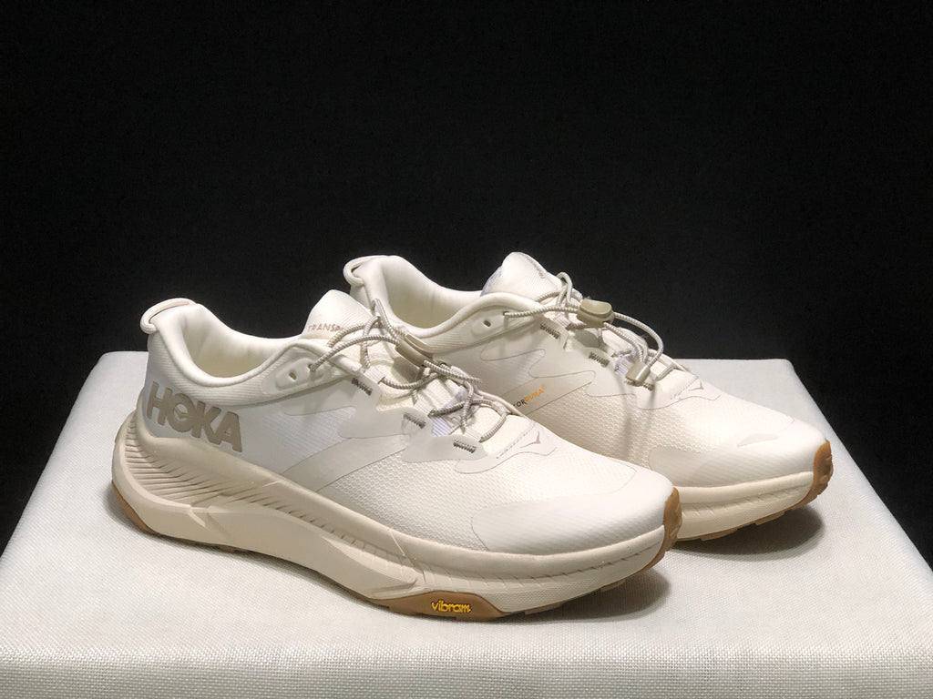 Hoka One One Transport Drawstring Low-top Running Shoes Sneakers Cream