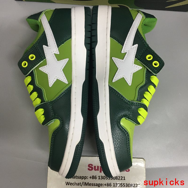 A Bathing Ape1 Bape SK8 Sta Green White 1J30291024