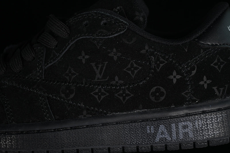 Travis Scott Nike Air Jordan 1 Low Louis Vuitton Pure Black Sneakers