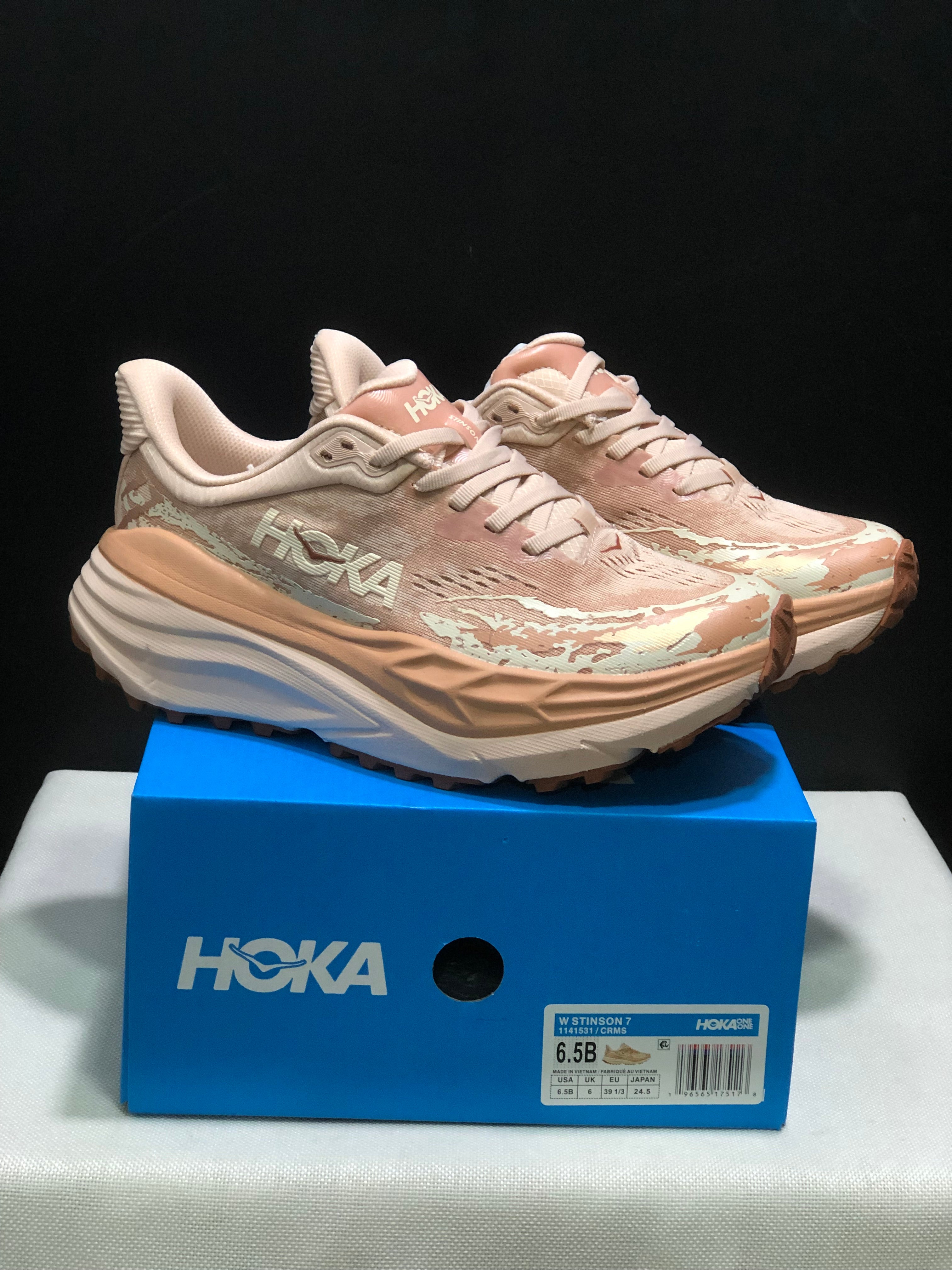 Hoka One One Stinson 7 Women's Comfortable Anti-slip Outdoor Running Shoes Sneakers Pink