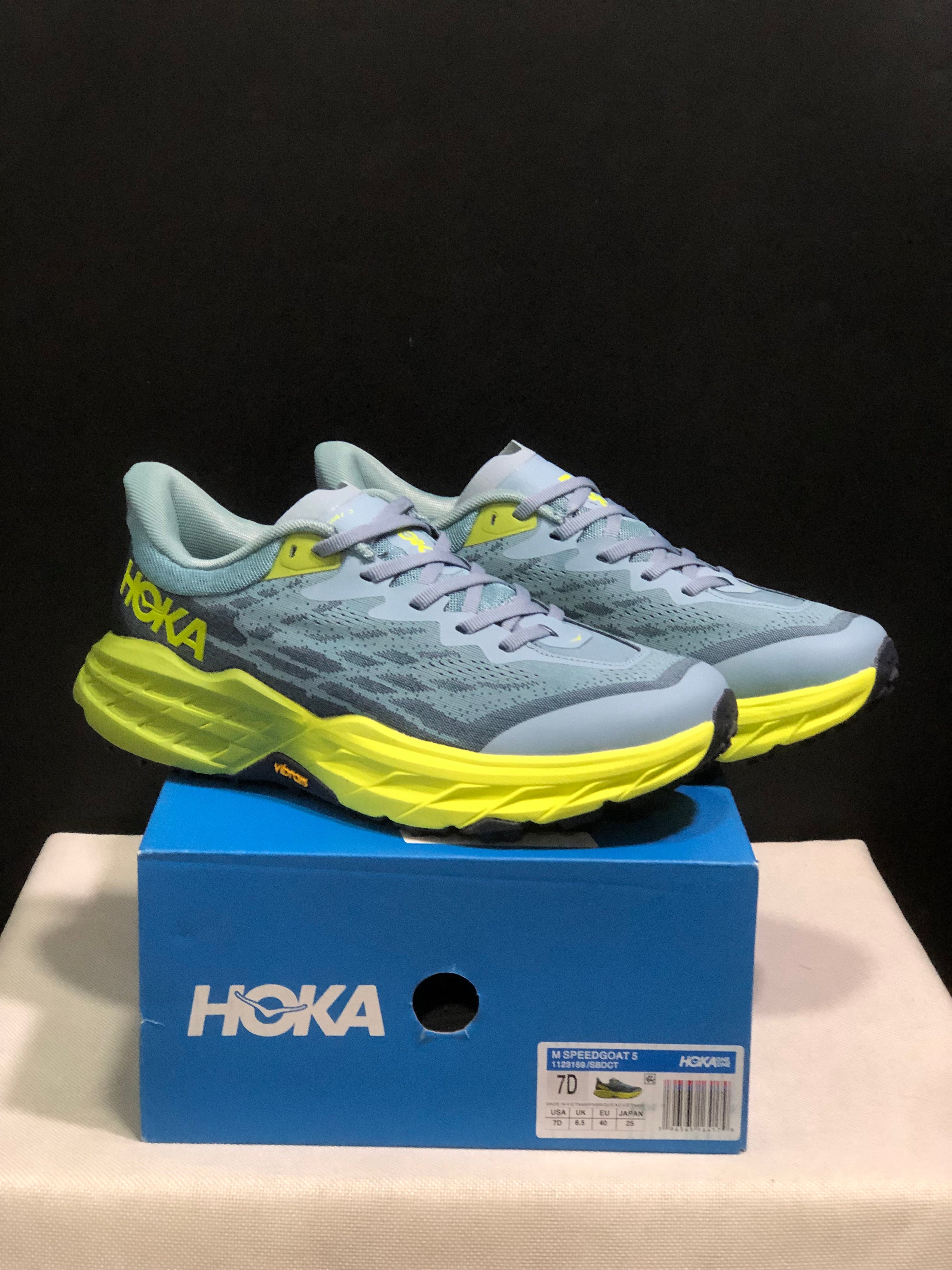 Hoka One One Speedgoat 5 Trail Running Shoes Sneakers Bluish Gray