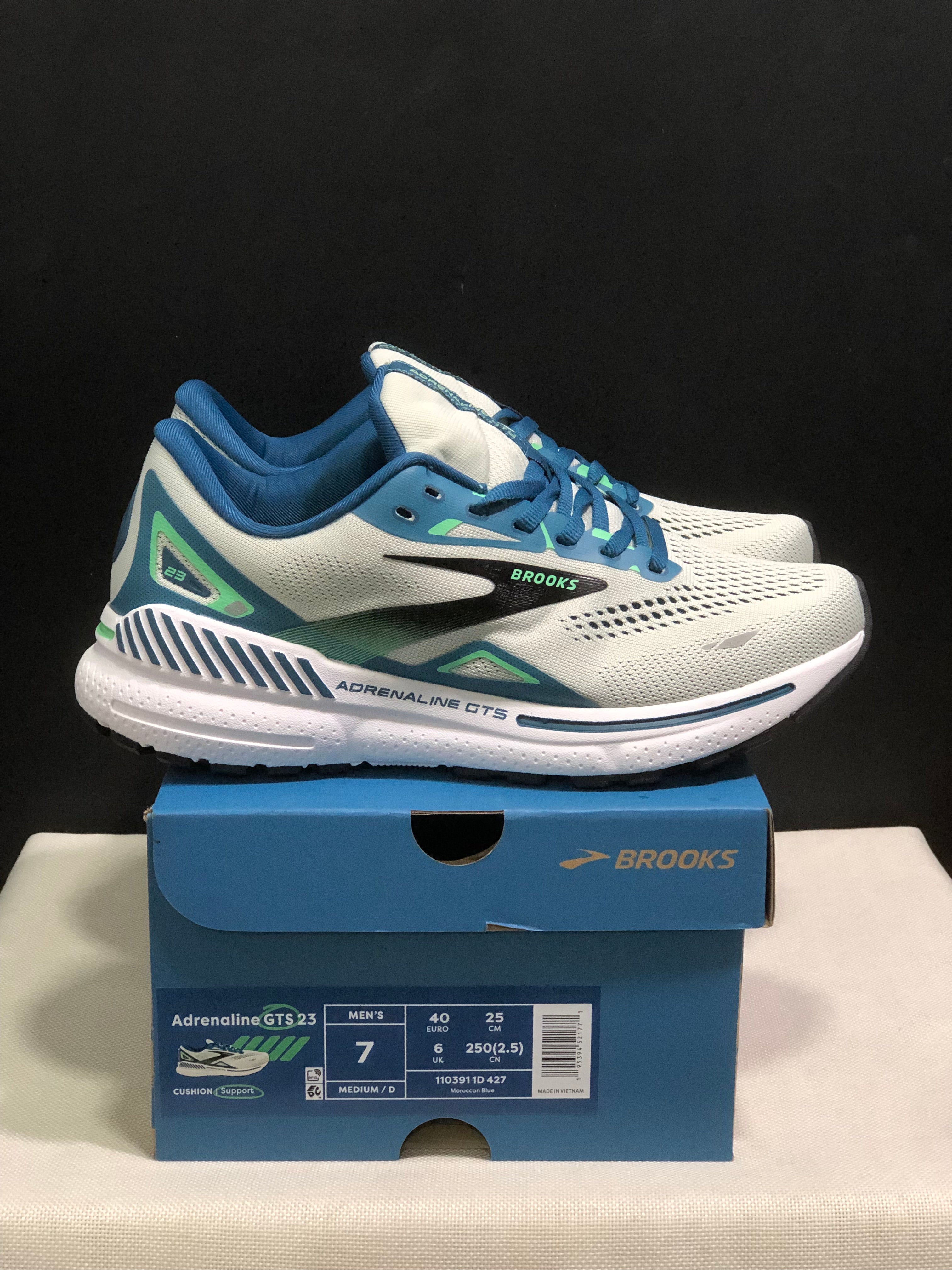 Brooks Adrenaline GTS 23 Shock-absorbing Wear-resistant Low-top Running Shoes Moroccan Blue