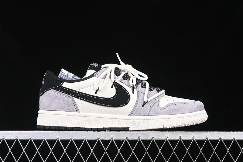Travis Scott Fragment Design Nike Air Jordan 1 Low OG SP Grey White Black Sneakers