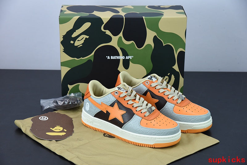 A Bathing Ape Bape Sta Low Grey Orange