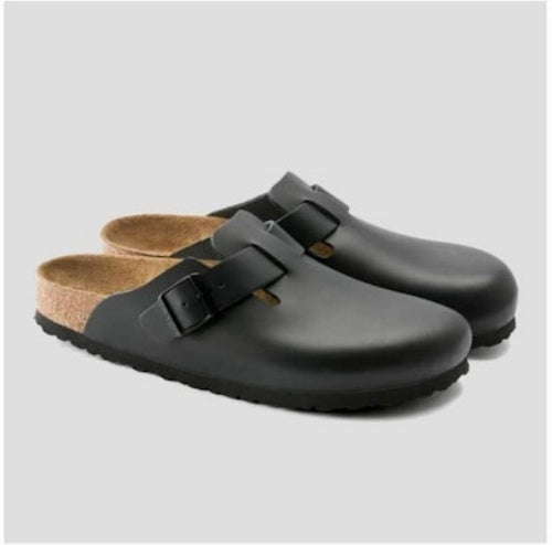 Birkenstock Boston Natural Leather 0060193 Black Sandals