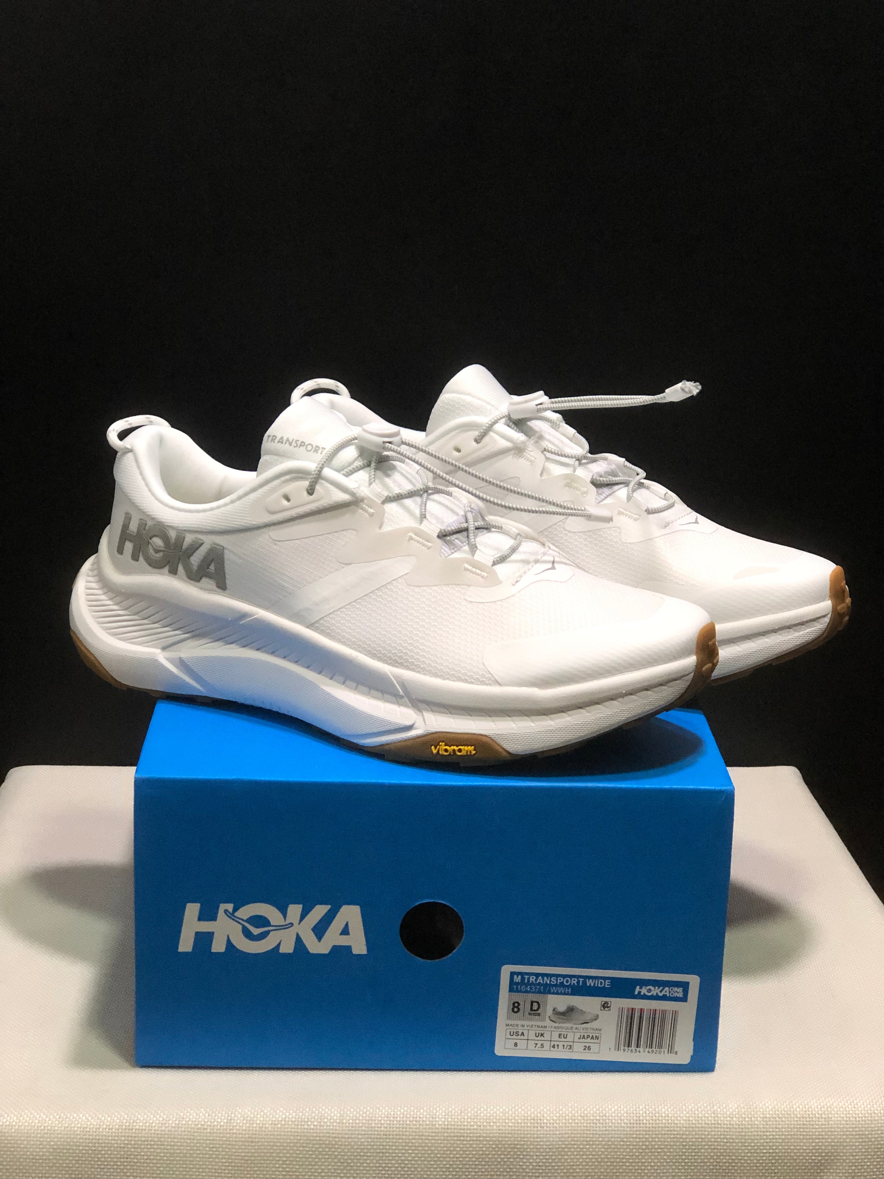 Hoka One One Transport Drawstring Low-top Running Shoes Sneakers White