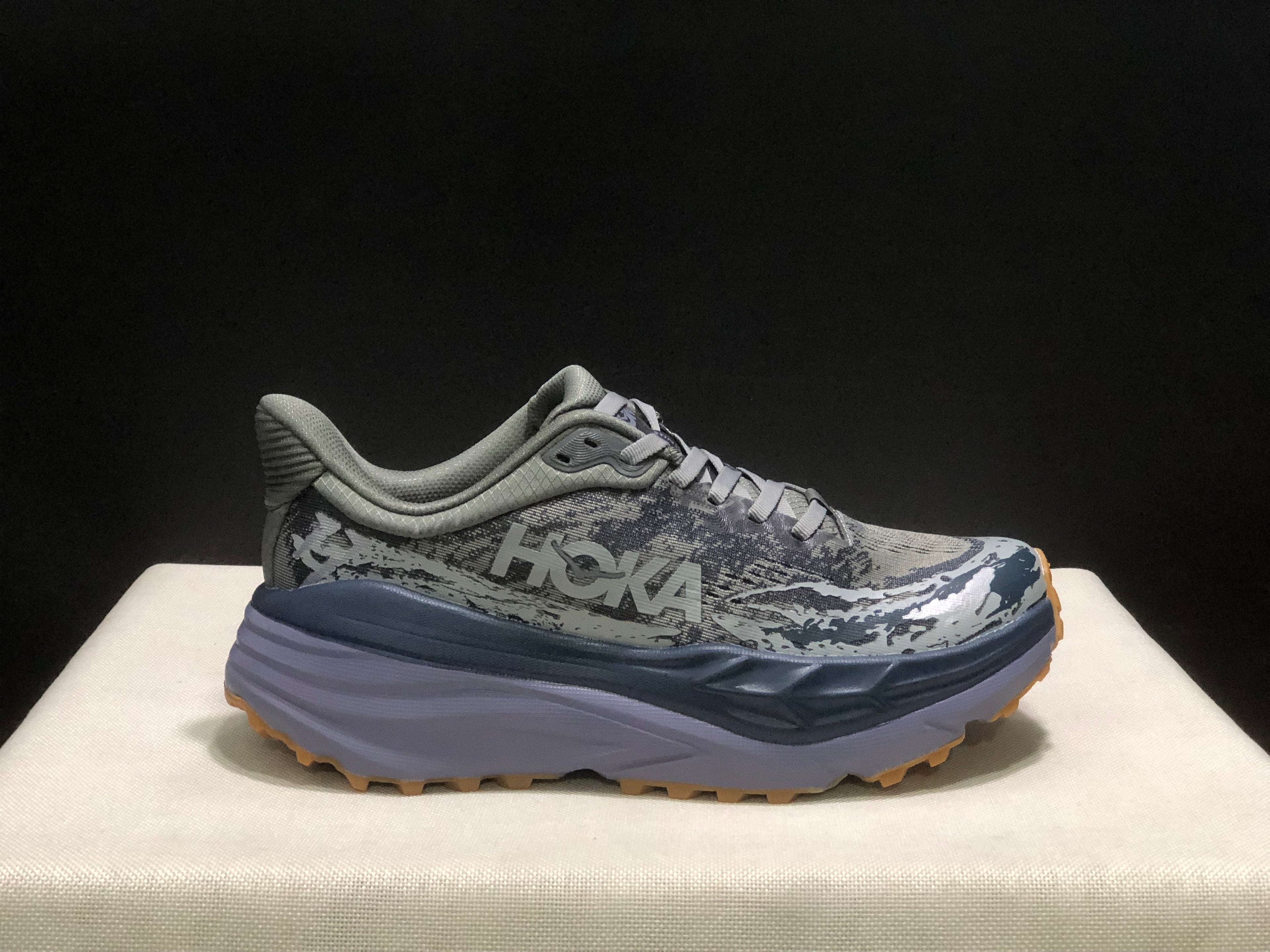 Hoka One One Stinson 7 Comfortable Anti-slip Outdoor Running Shoes Sneakers Gray