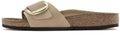 Birkenstock Madrid Big Buckle Nubuck Leather 1024009 Narrow Fit Sandcastle Sandals