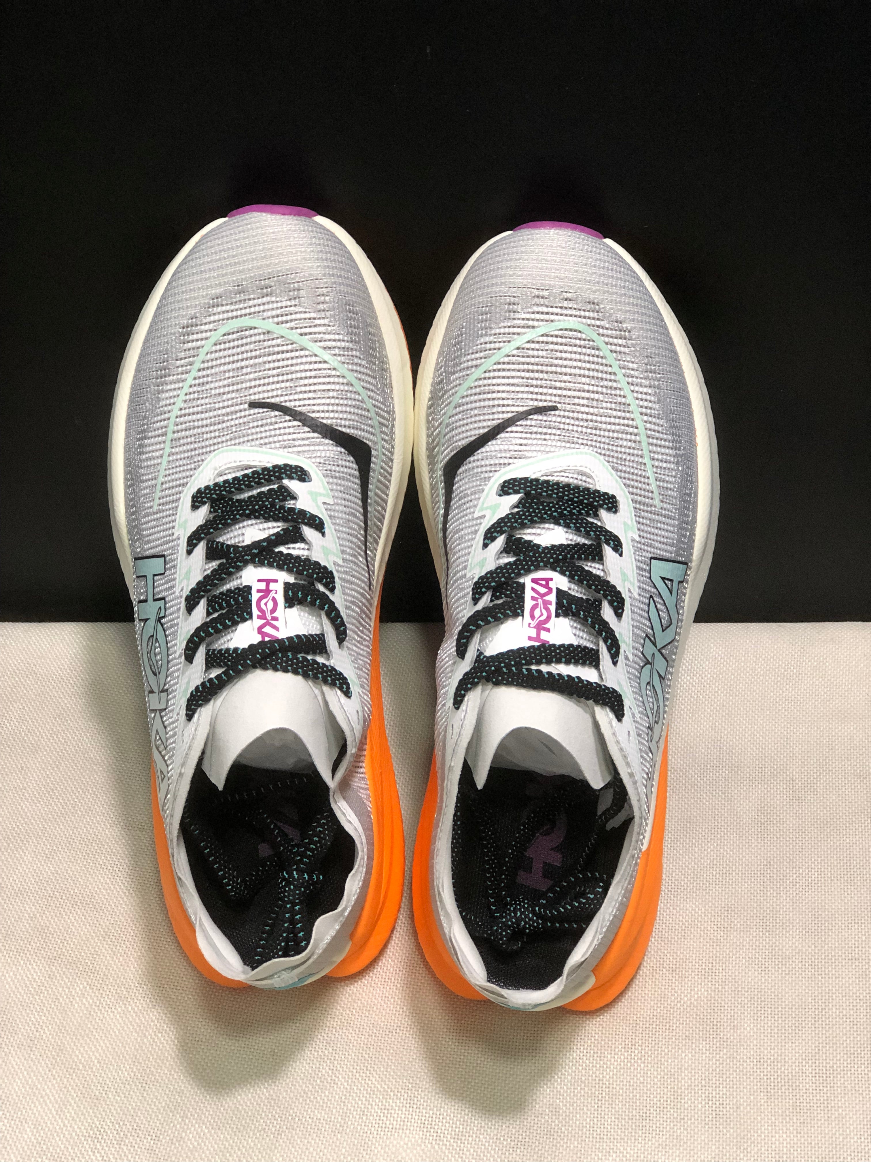 Hoka One One Mach X 2 Anti-slip Low-top Running Shoes Grey/Orange