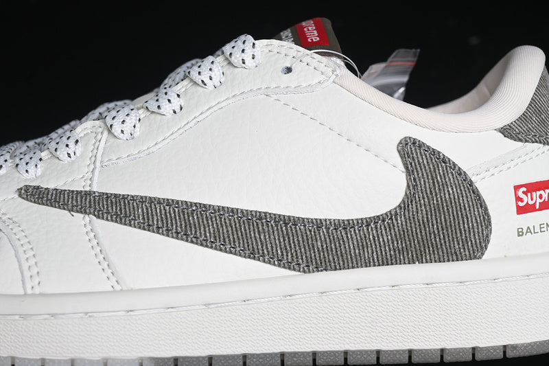 Travis Scott Fragment Design Nike Air Jordan 1 Low Supreme Balenciaga OG SP Medium Grey White Sneakers