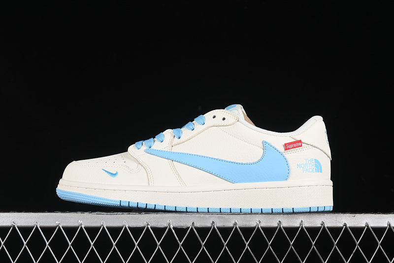 Travis Scott Fragment Design Nike Air Jordan 1 Low OG SP Sky Blue White Sneakers