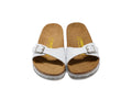 Birkenstock Madrid White Single-Snap Comfort Leather Sandals