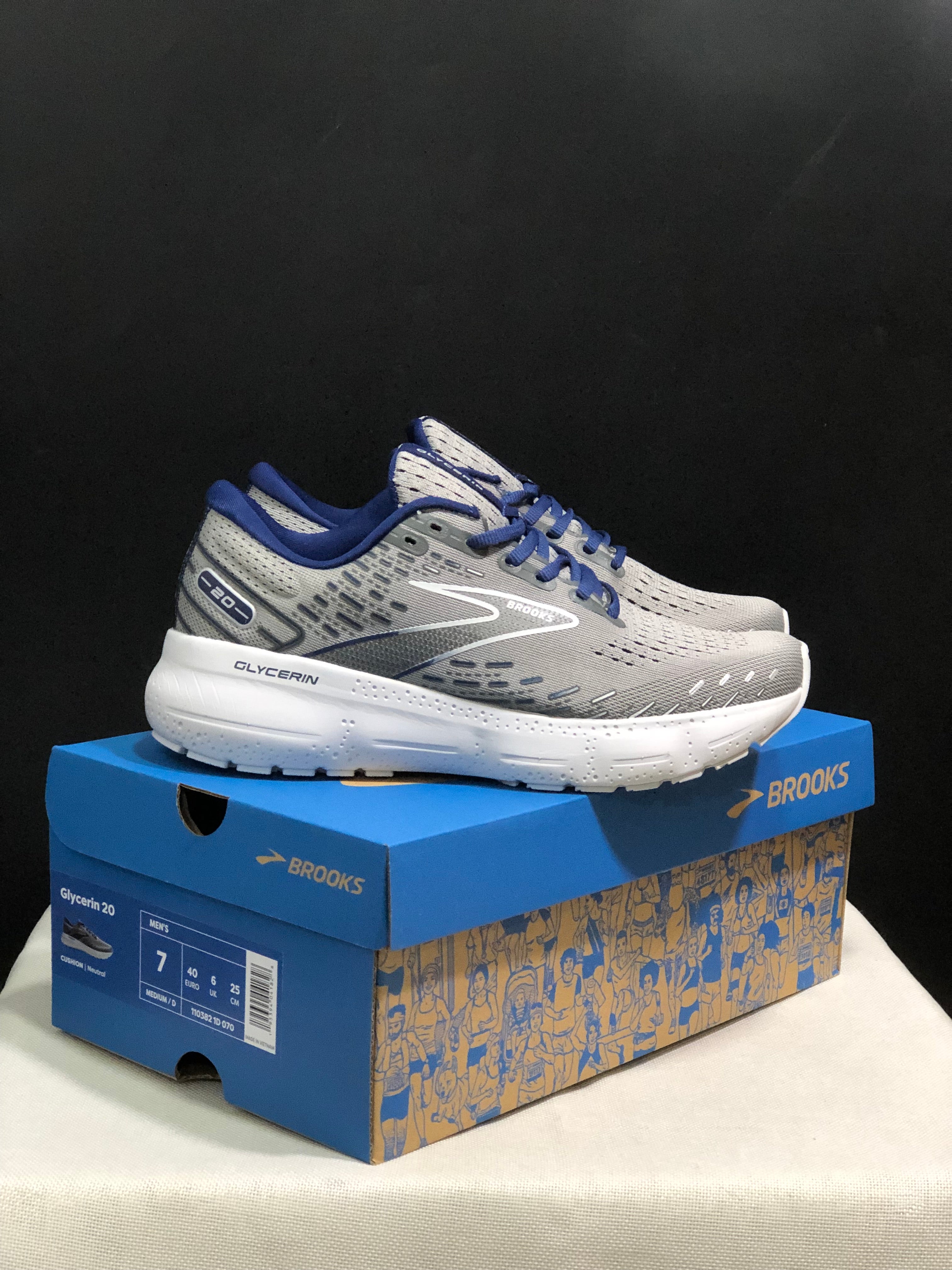 Brooks Glycerin GTS 20 Shock-absorbing Wear-resistant Running Shoes Grey