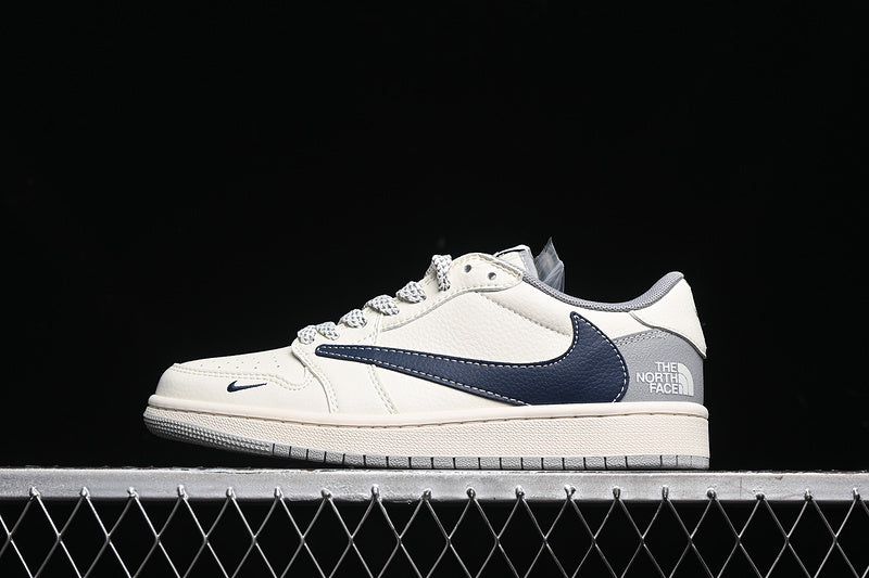 Travis Scott Fragment Design Nike Air Jordan 1 Low The North Face OG SP Grey Navy White Sneakers