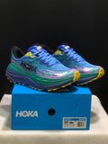 Hoka One One Stinson 7 Comfortable Anti-slip Running Shoes Blue/Camouflage/Green