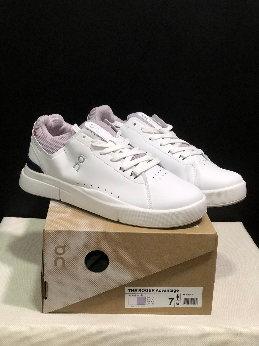 On Running The Roger Spin Board Shoes White/Light Purple