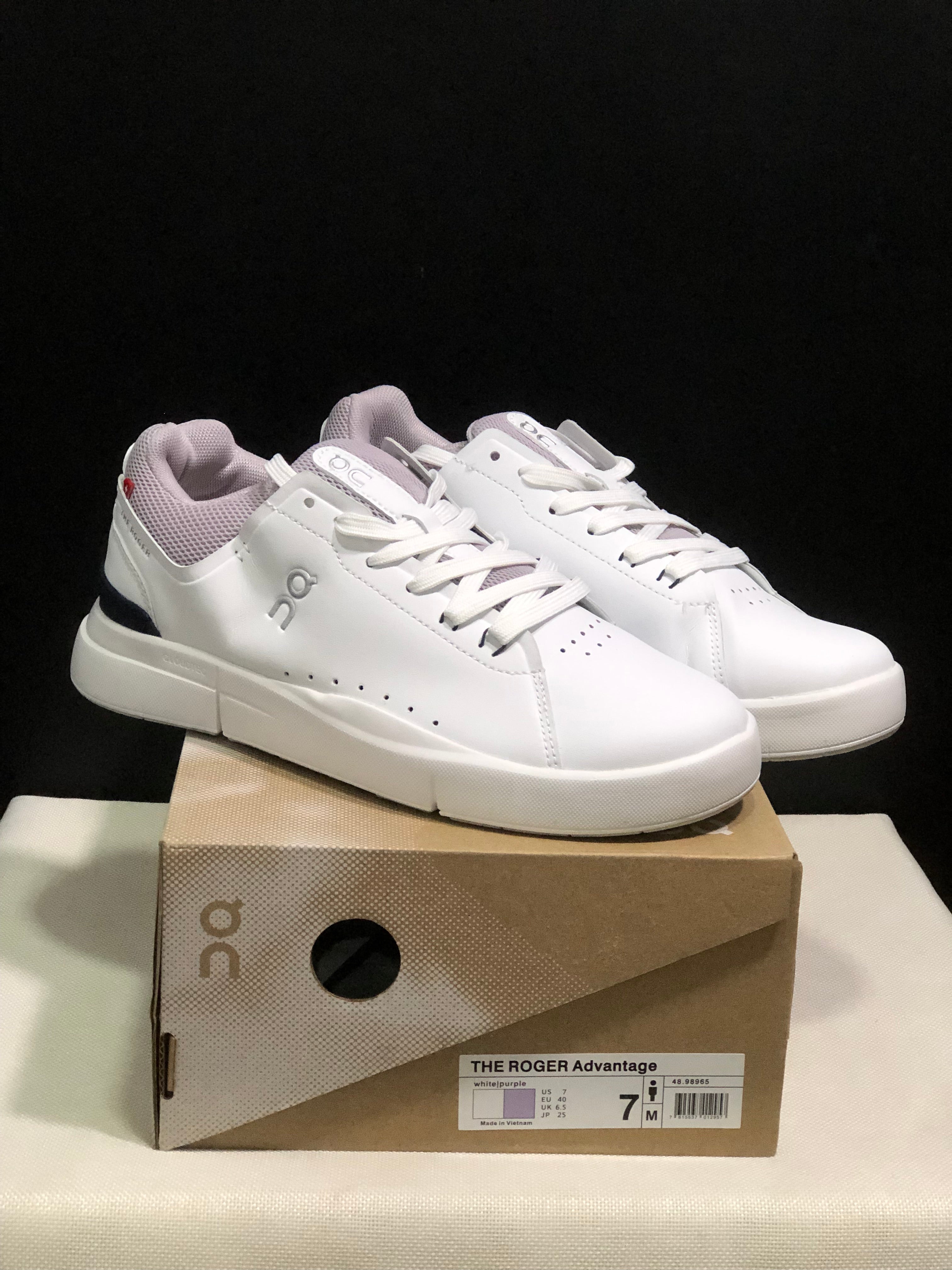 On Running The Roger Spin Board Shoes White/Light Purple