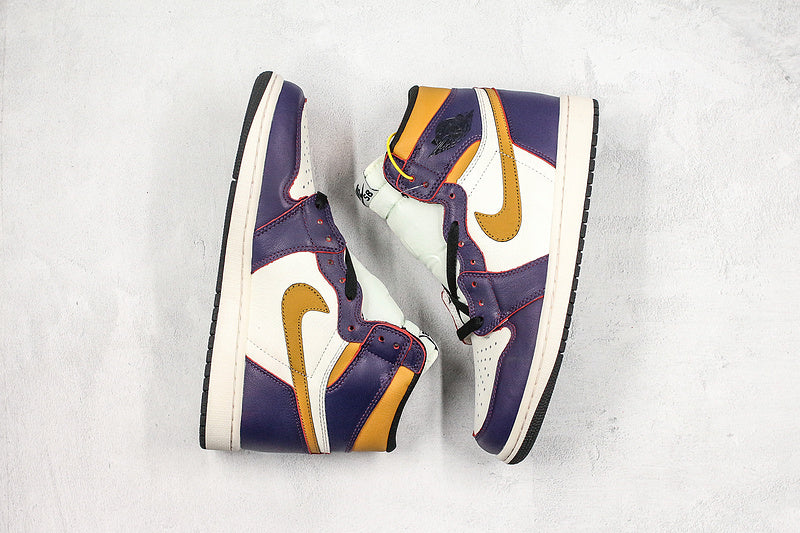 Nike SB Air Jordan 1 Retro High-Top Defiant LA to Chicago Purple/White Sneakers