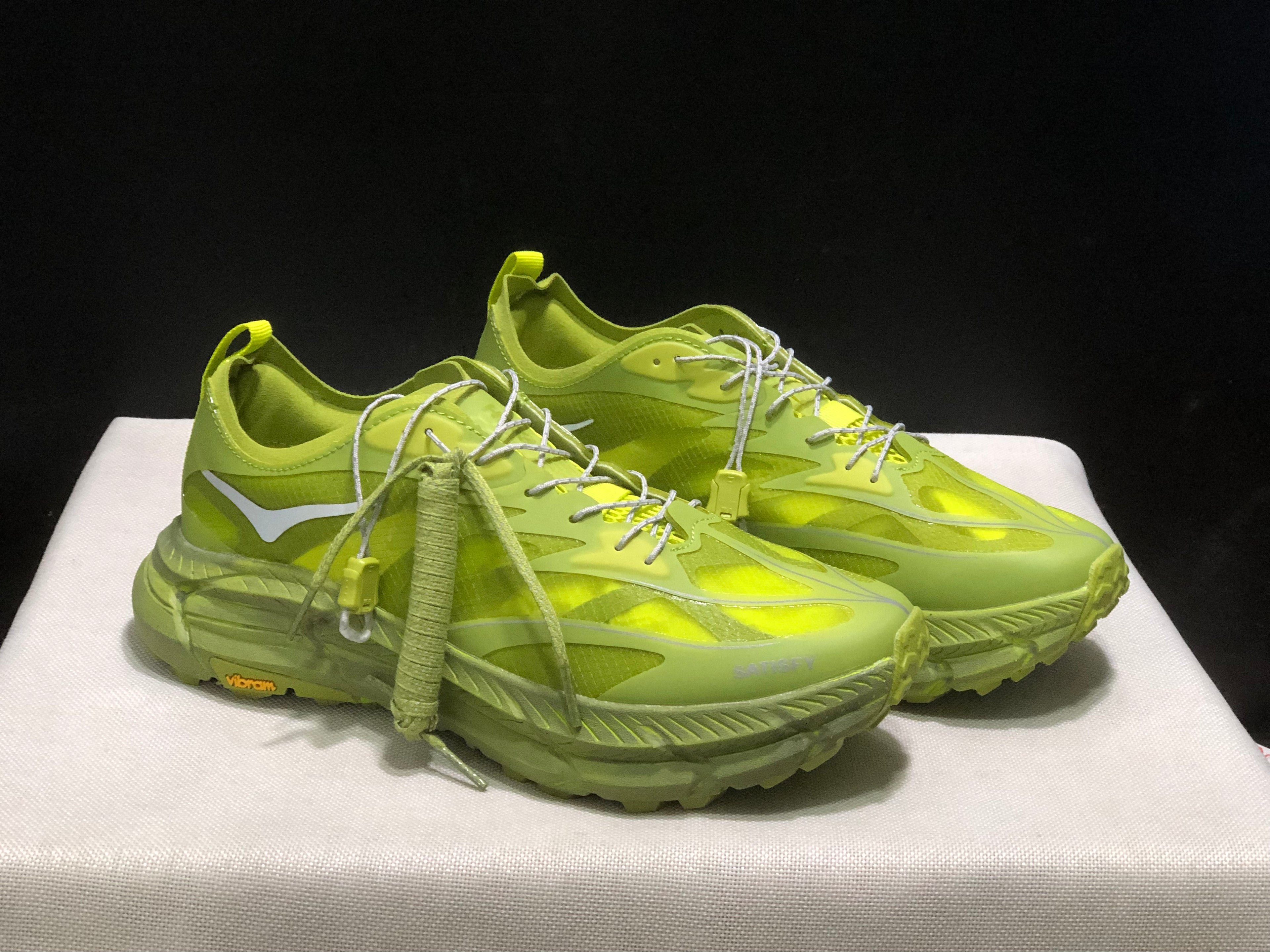 Hoka One One Satisfy x Mafate Speed 4 Breathable Fashion Running Shoes Sneakers Green