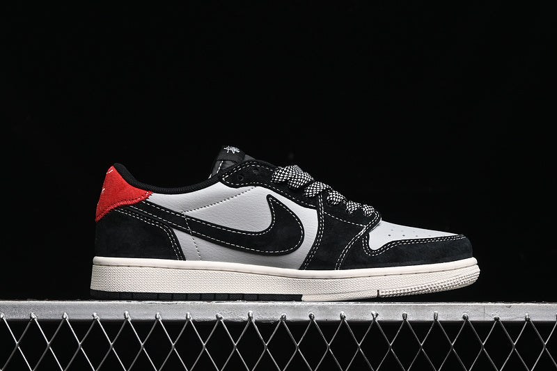 Travis Scott Fragment Design Nike Air Jordan 1 Low OG SP Red White Black Sneakers