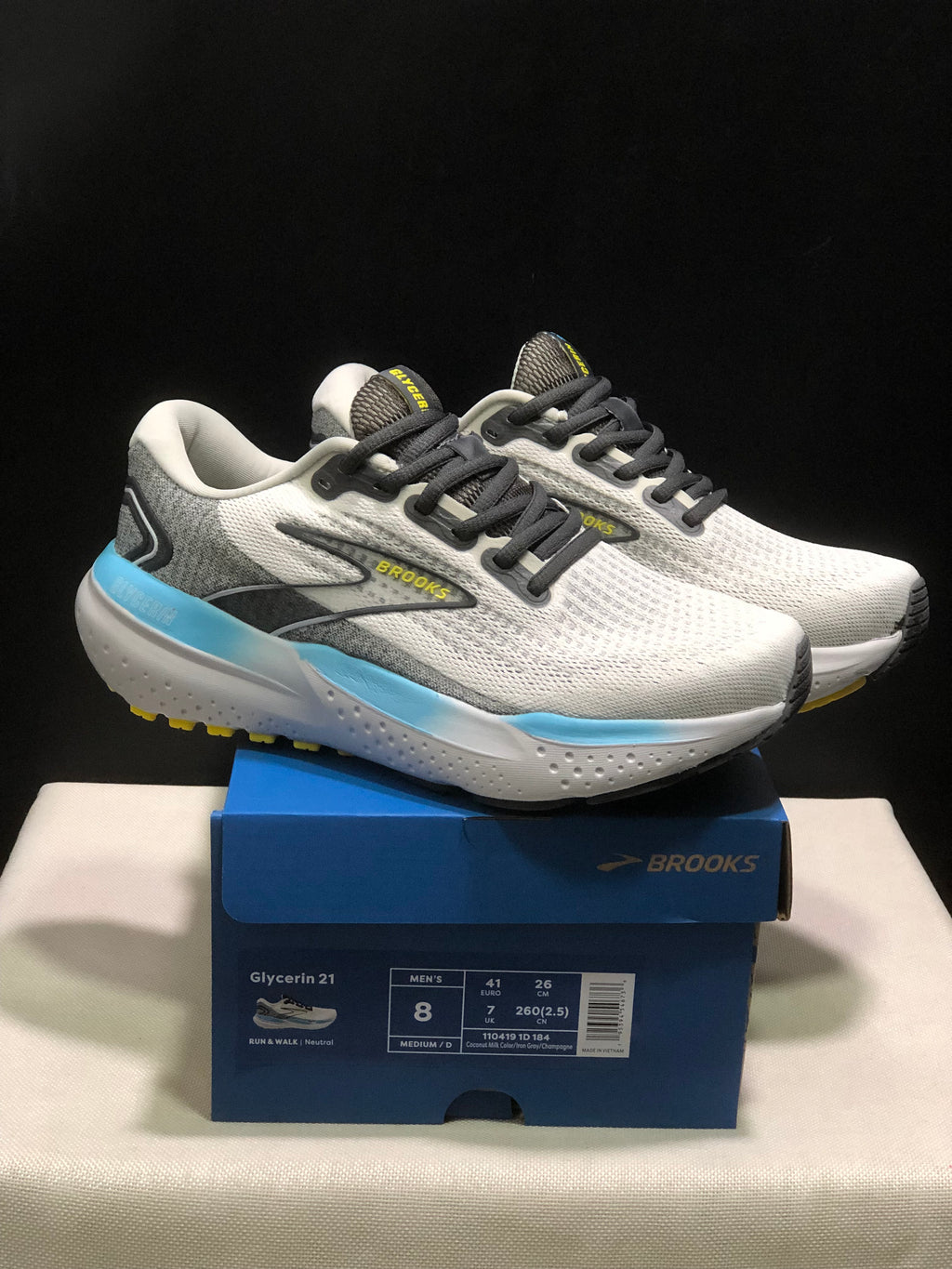 Brooks Glycerin 21 Men's Low-top Casual Running Shoes Coconut Milk Color/iron Grey/Champogne