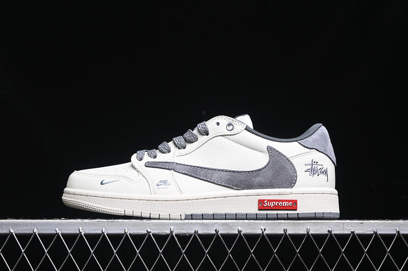 Travis Scott Fragment Design Nike Air Jordan 1 Low OG SP Medium Grey White Fashion Sneakers