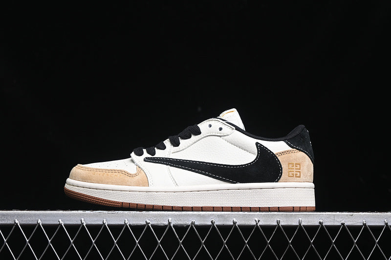 Travis Scott Fragment Design Nike Air Jordan 1 Low Givenchy OG SP Black Brown White Sneakers