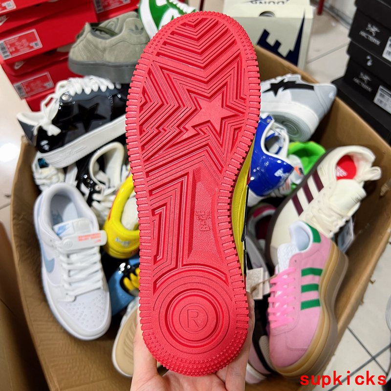 A Bathing Ape Bape Sta Marvel Comics Red Yellow Patent Leather