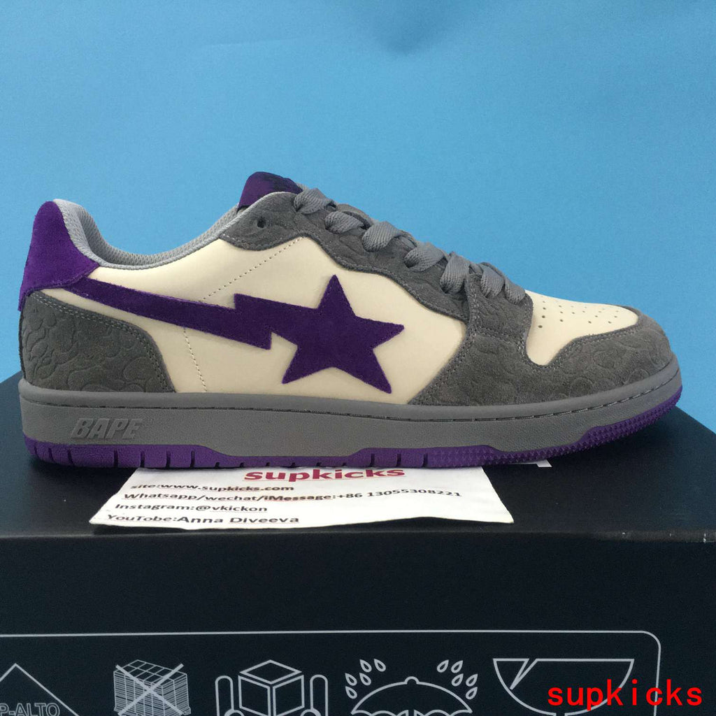 A Bathing Ape Court Sta Mist Grey Royal Purple