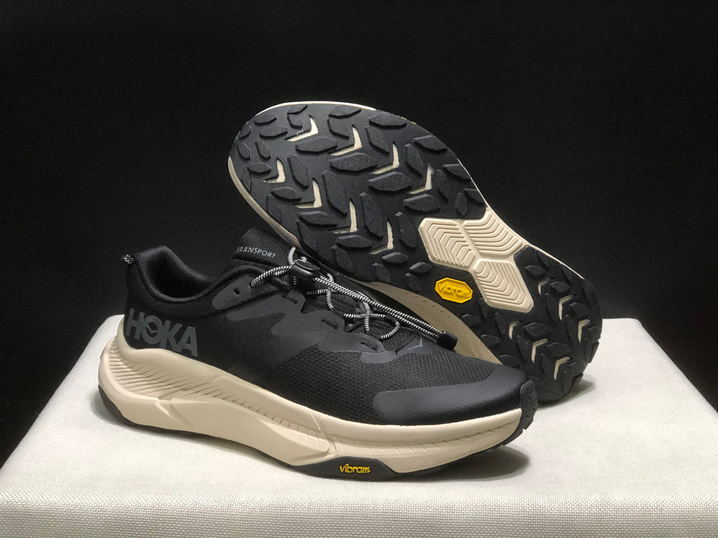 Hoka One One Transport Drawstring Low-top Running Shoes Sneakers Black