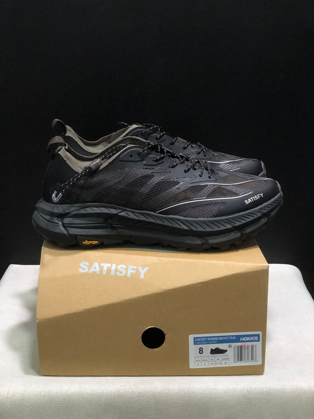 Hoka One One Satisfy x Mafate Speed 4 Breathable Fashion Running Shoes Sneakers Black