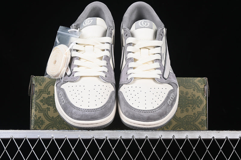 Travis Scott Fragment Design Nike Air Jordan 1 Low Gucci OG SP Grey White Sneakers