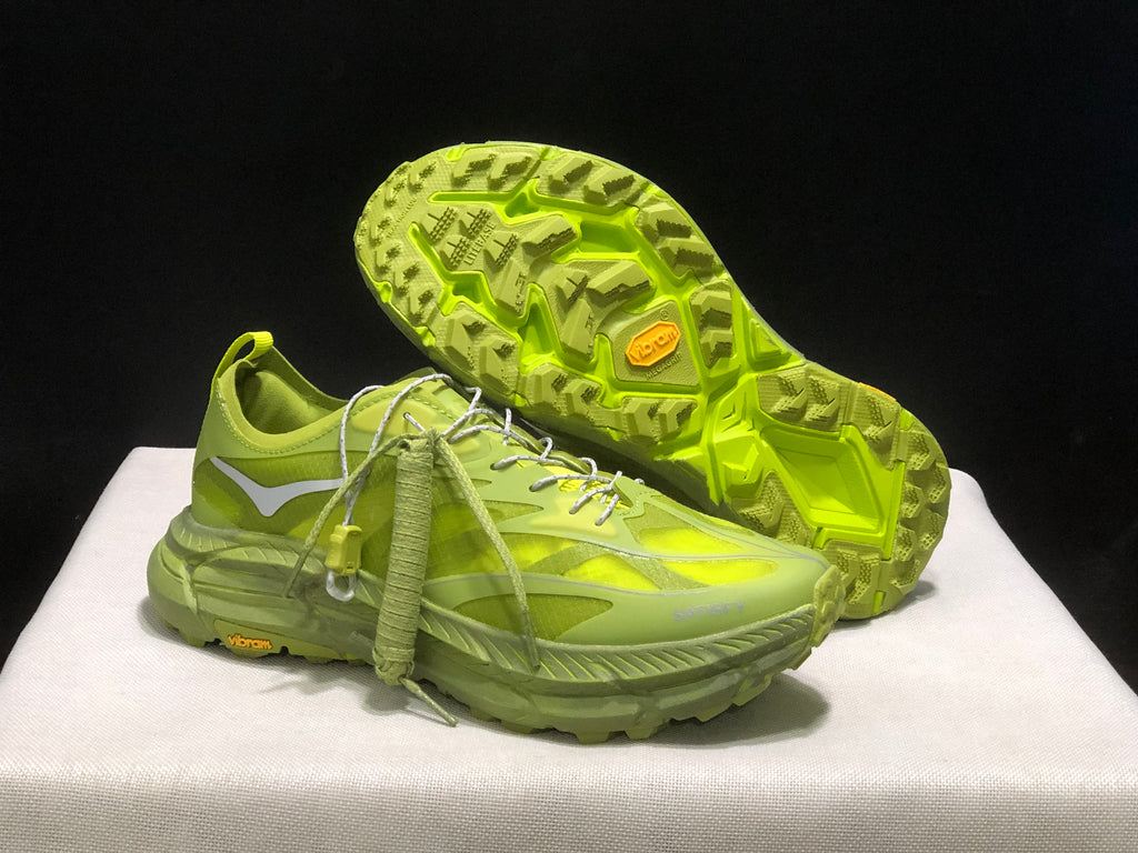 Hoka One One Satisfy x Mafate Speed 4 Breathable Fashion Running Shoes Sneakers Green