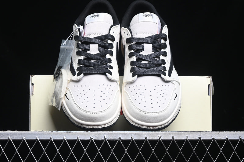 Travis Scott Fragment Design Nike Air Jordan 1 Retro Low OG SP Black White Sneakers