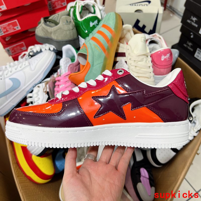 A Bathing Ape Bape Sta Sk8 Dark Red Orange