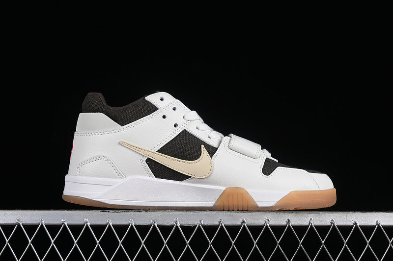 Travis Scott Nike Air Jordan Cut The Check Brown Sole Black White Sneakers