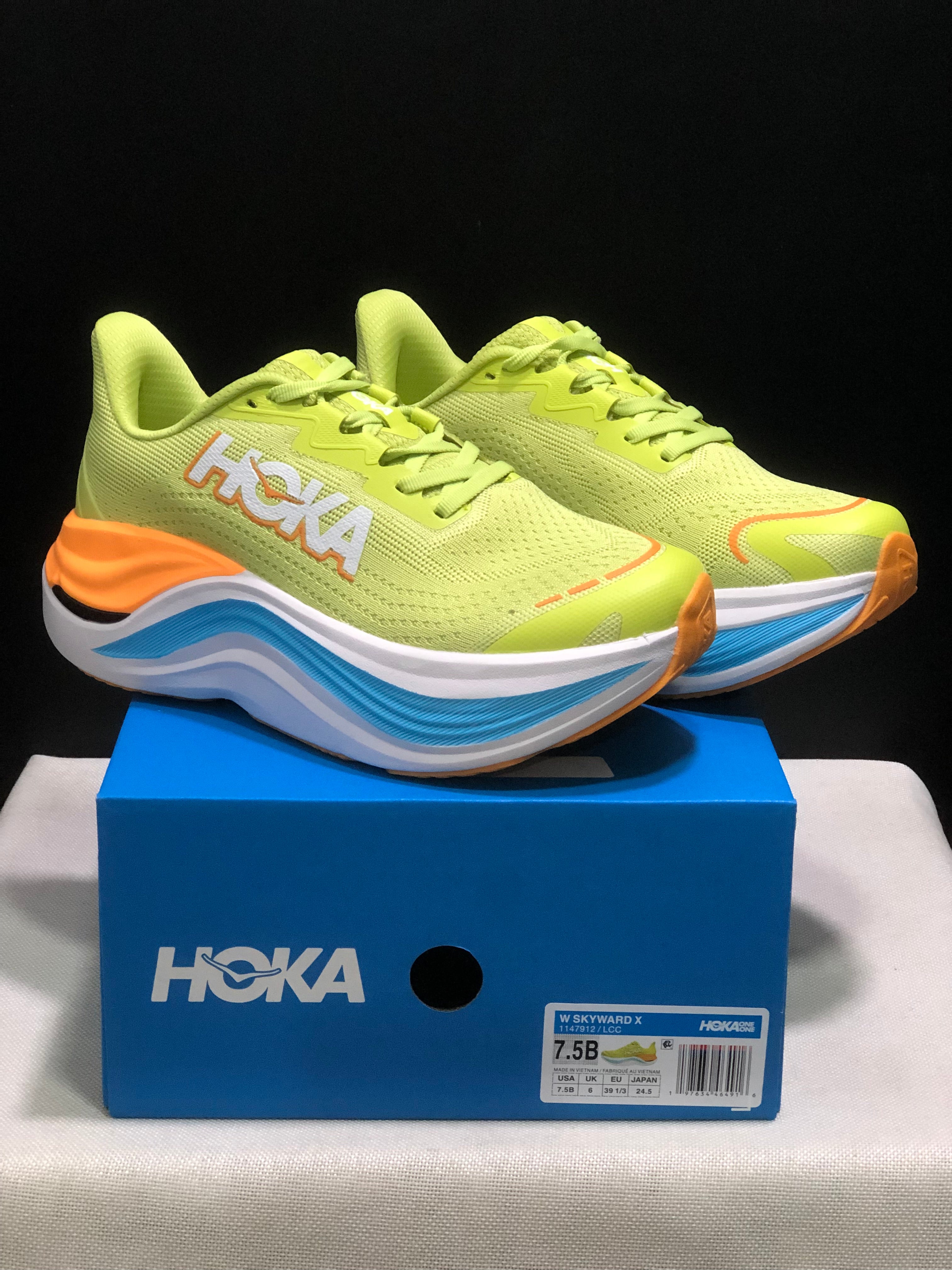 Hoka One One Skyward X Anti-slip Wear-resistant Running Shoes Sneakers Fluorescent Green