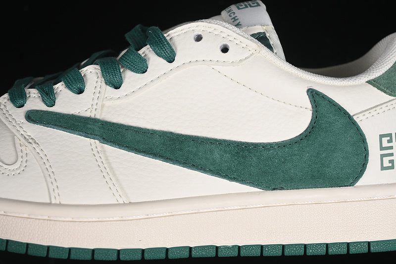 Travis Scott Fragment Design Nike Air Jordan 1 Low OG SP Green White Sneakers