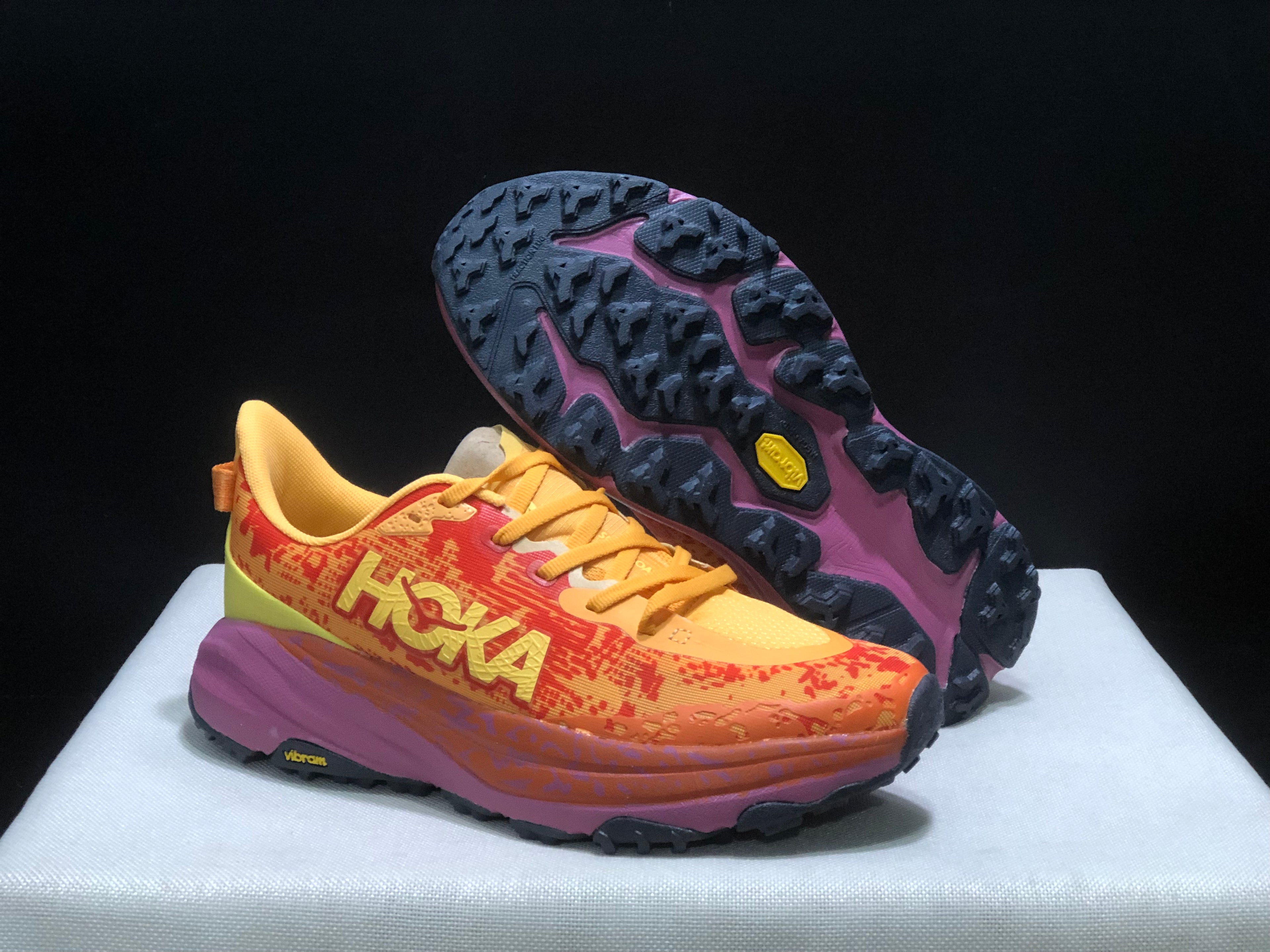 Hoka One One Speedgoat 6 Orange Trail Running Shoes Sneakers
