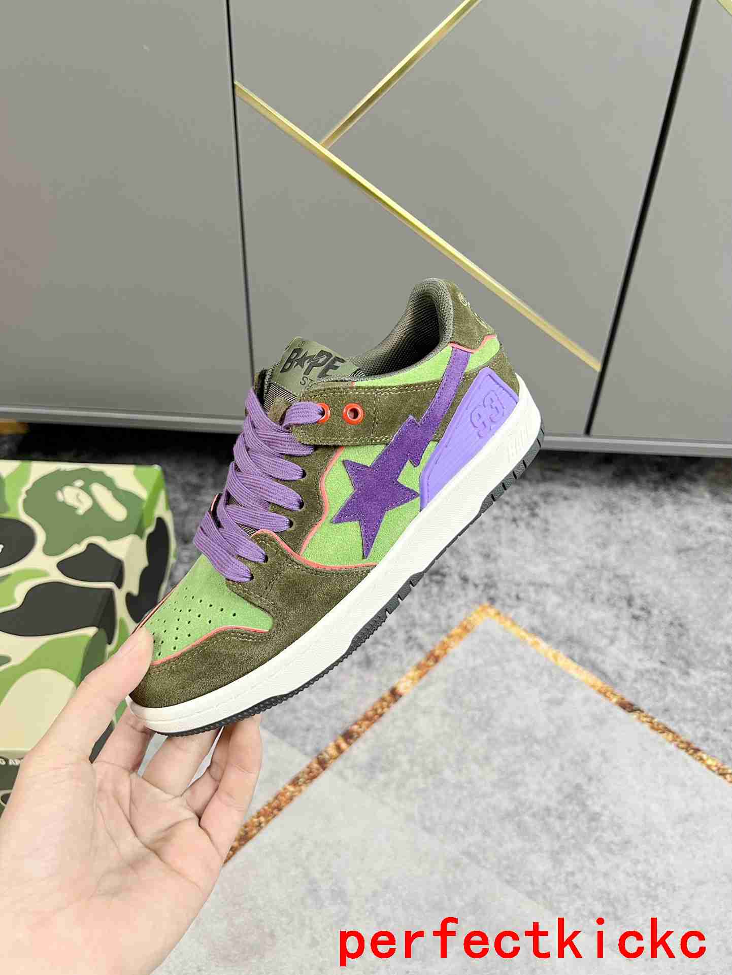 A Bathing Ape Bape Sta Low Army Green Purple