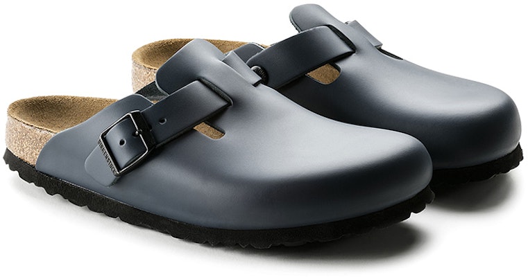 Birkenstock Boston Mules Blue Soft Leather 60151 Fashion Slippers