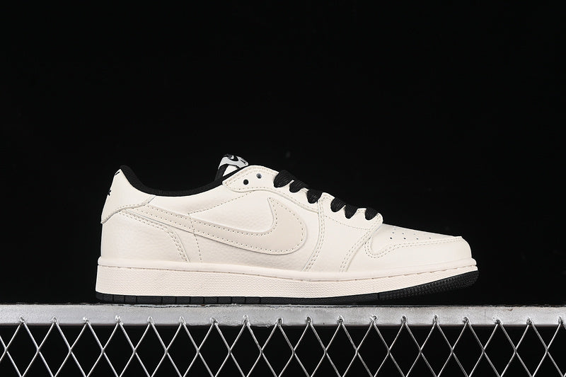 Travis Scott Fragment Design Nike Air Jordan 1 Low OG SP Black White Casual Sports Shoes