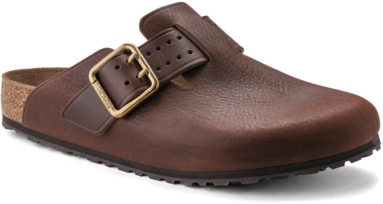 Birkenstock Boston Bold Leather 1022673 Narrow Fit Roast Brown Sandals