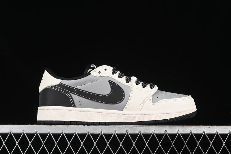 Travis Scott Fragment Design Nike Air Jordan 1 Low OG SP Black White Grey Fashion Sneakers