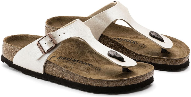 Birkenstock Gizeh 0943873 Birko-Flor Graceful Narrow Fit Pearl White Sandals