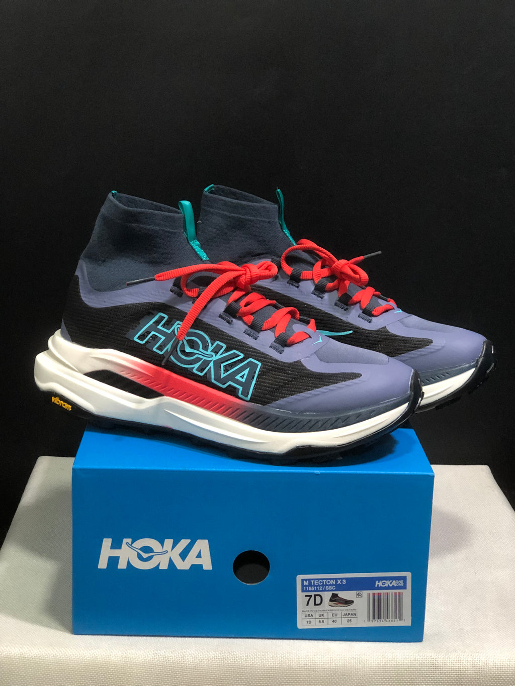 Hoka One One Tecton X 3 Comfortable High-top Running Shoes Sneakers Purple