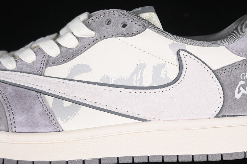 Travis Scott Fragment Design Nike Air Jordan 1 Low Gucci OG SP Grey White Sneakers