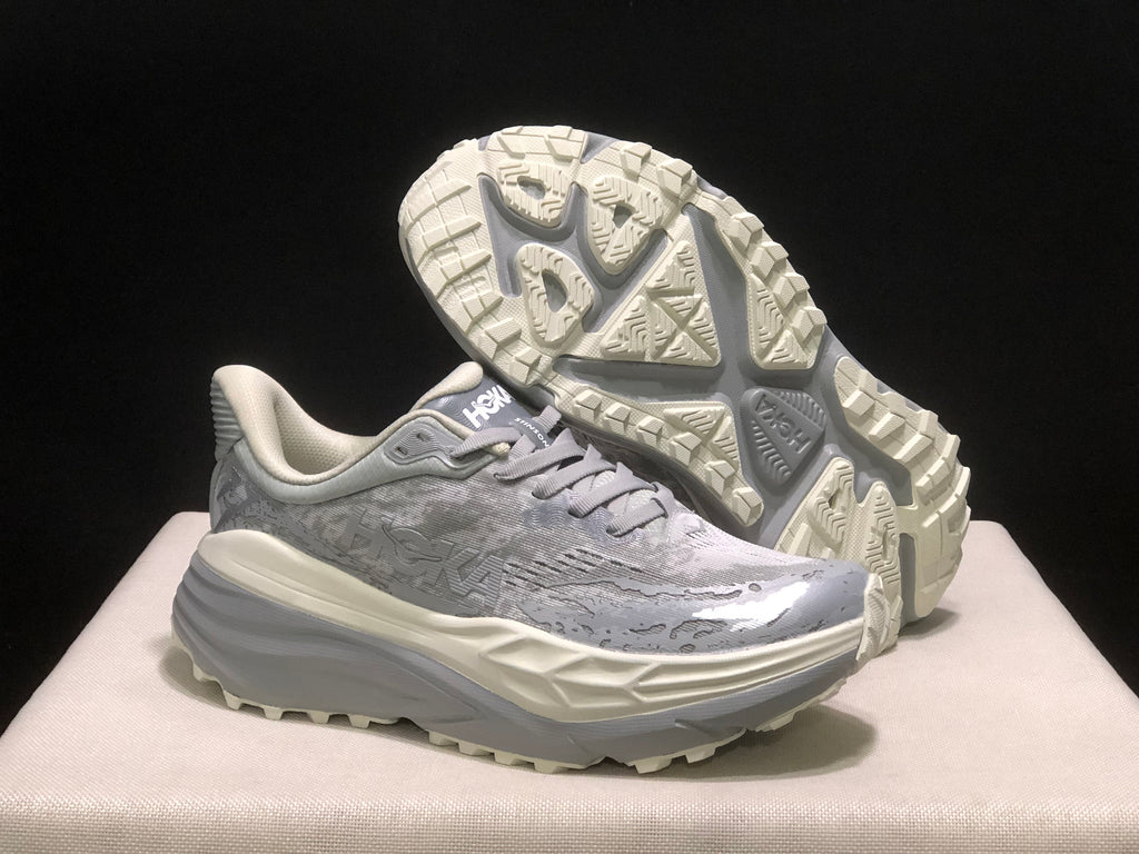 Hoka One One Stinson 7 Comfortable Anti-slip Outdoor Running Shoes Sneakers Silver