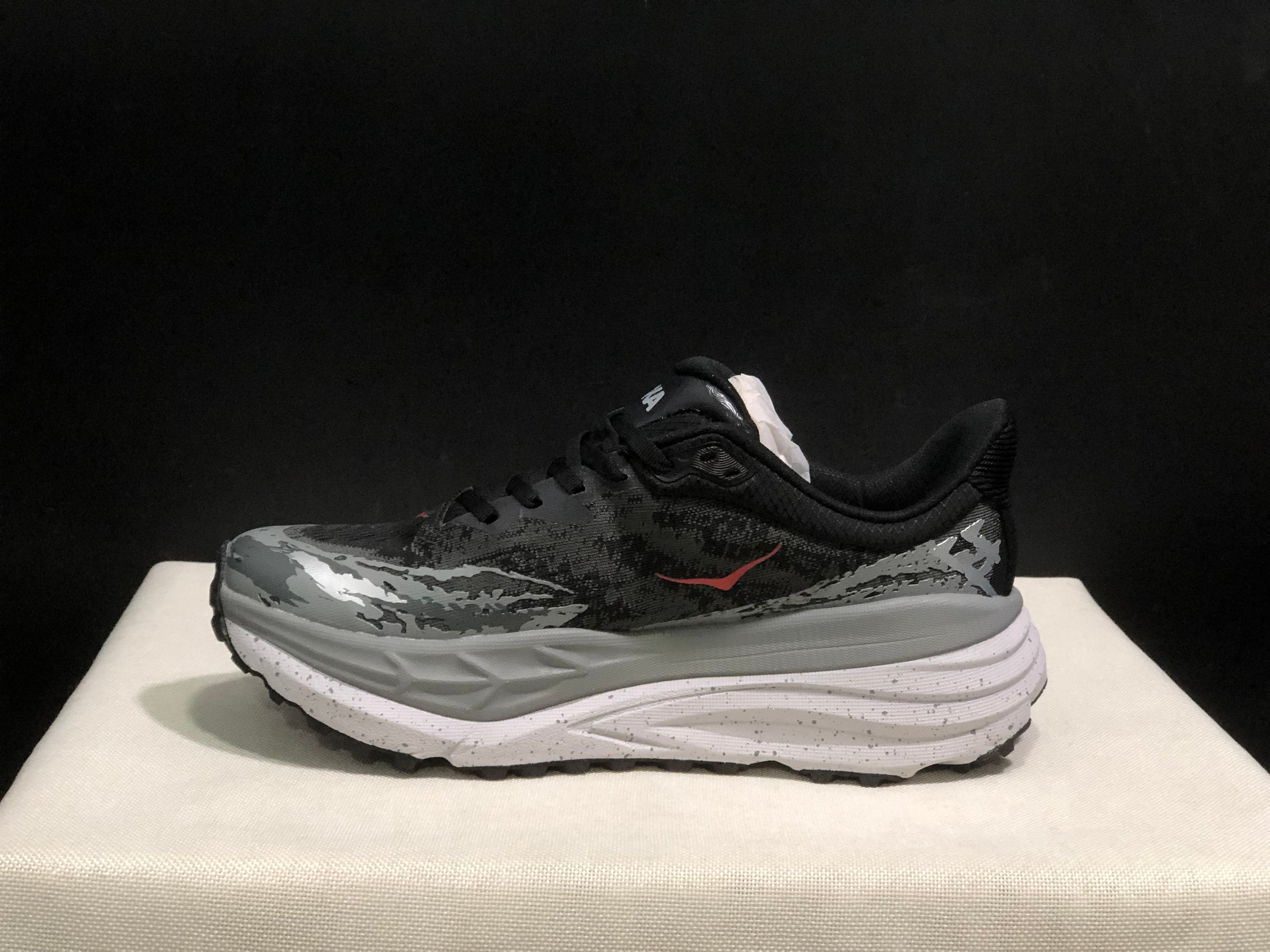 Hoka One One Stinson 7 Comfortable Anti-slip Outdoor Running Shoes Sneakers Black/Gray